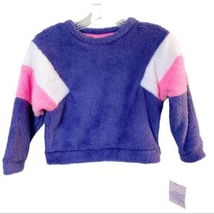 More Than Magic Girls Color-Block Teddy Faux-Fur Pullover Sweater